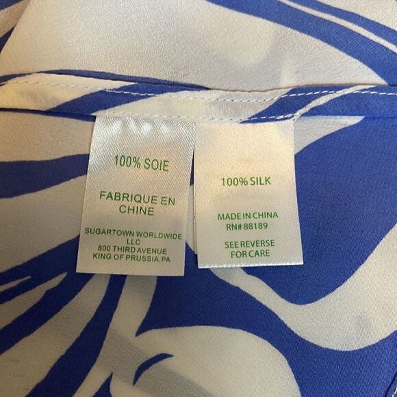 Lilly Pulitzer Sleeveless 100% Silk Blouse Cami Top Purple and White XS - Picture 4 of 5